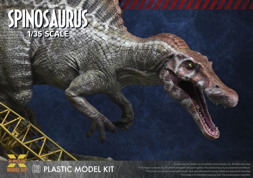 Jurassic Park III Spinosaurus 1/35 Scale Plastic Model Kit by X-Plus