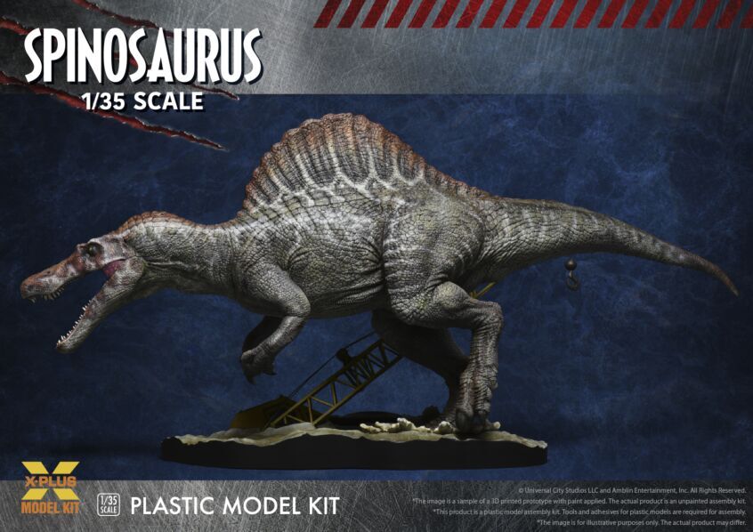 Jurassic Park III Spinosaurus 1/35 Scale Plastic Model Kit by X-Plus