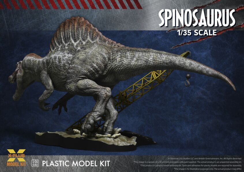 Jurassic Park III Spinosaurus 1/35 Scale Plastic Model Kit by X-Plus