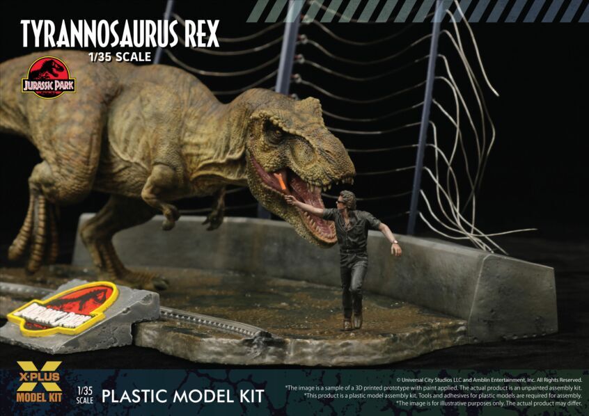 Jurassic Park Tyrannosaurus Rex 1/35 Scale Plastic Model Kit by X-Plus