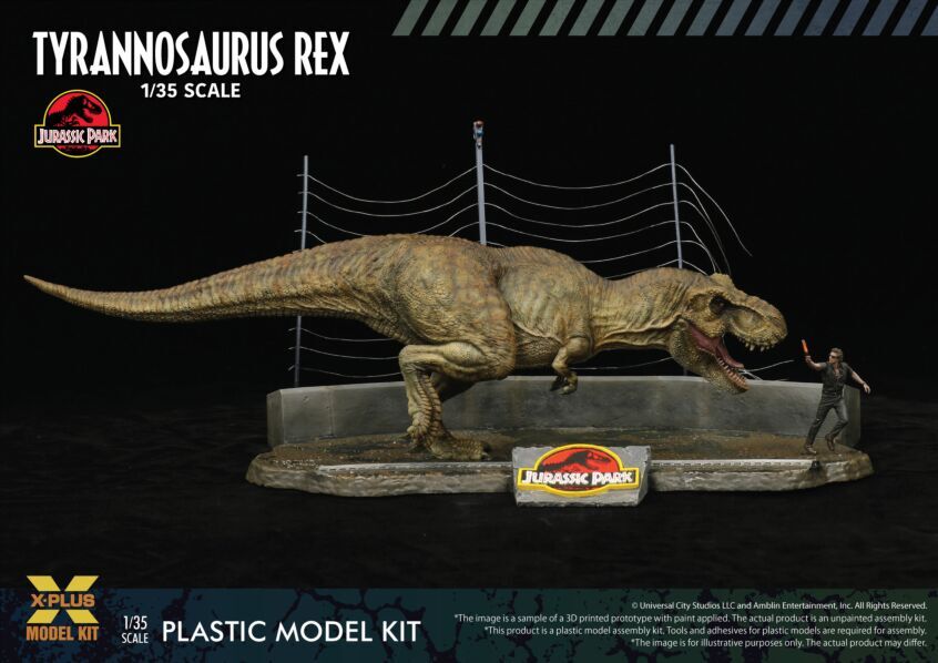 Jurassic Park Tyrannosaurus Rex 1/35 Scale Plastic Model Kit by X-Plus