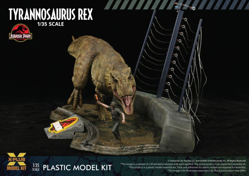 Jurassic Park Tyrannosaurus Rex 1/35 Scale Plastic Model Kit by X-Plus