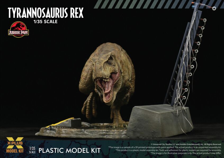 Jurassic Park Tyrannosaurus Rex 1/35 Scale Plastic Model Kit by X-Plus