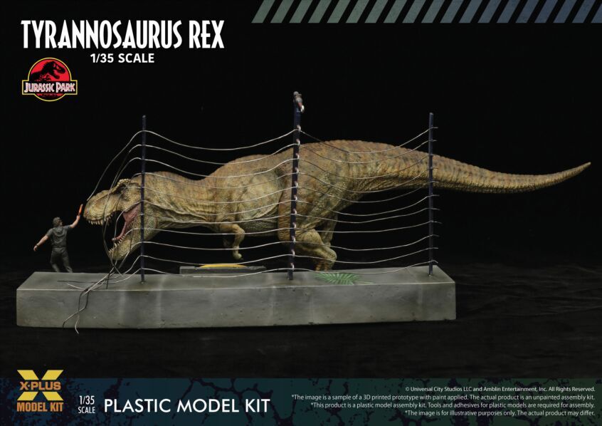 Jurassic Park Tyrannosaurus Rex 1/35 Scale Plastic Model Kit by X-Plus