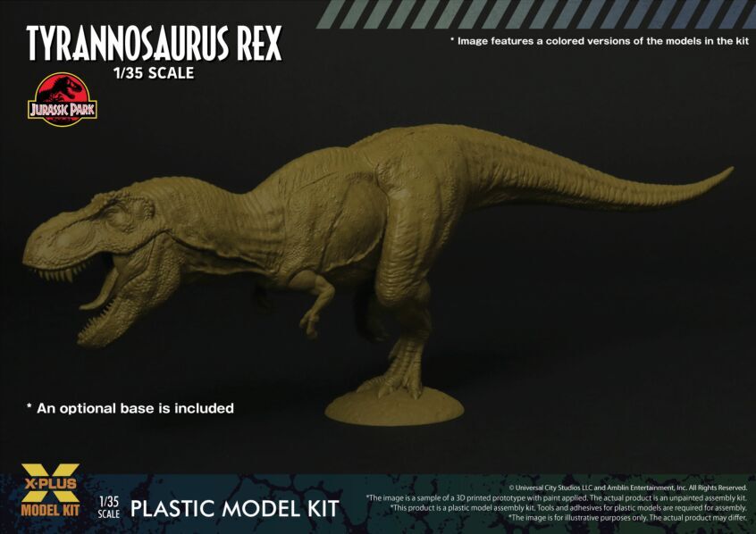 Jurassic Park Tyrannosaurus Rex 1/35 Scale Plastic Model Kit by X-Plus