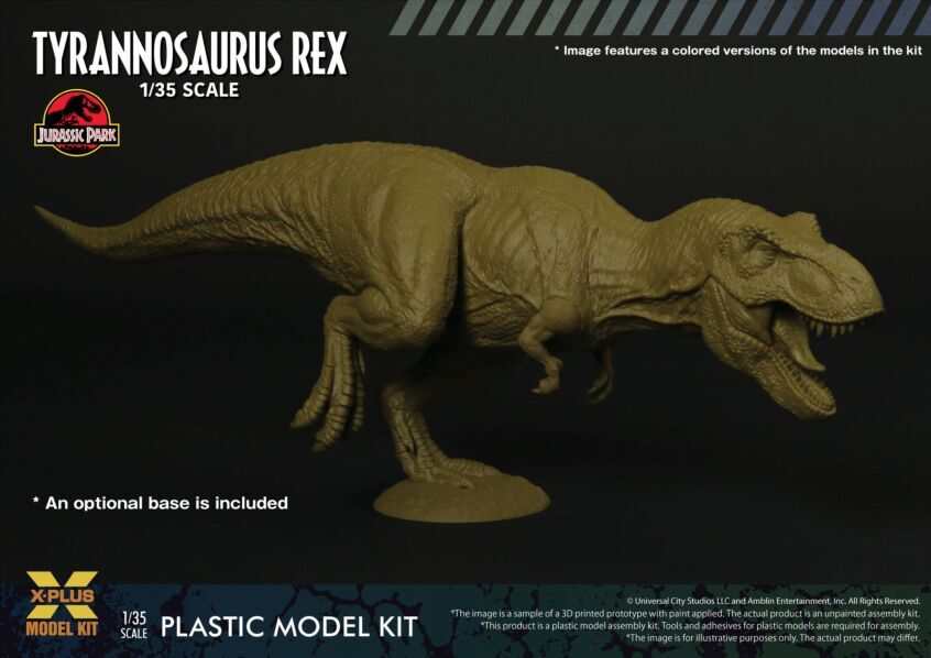 Jurassic Park Tyrannosaurus Rex 1/35 Scale Plastic Model Kit by X-Plus