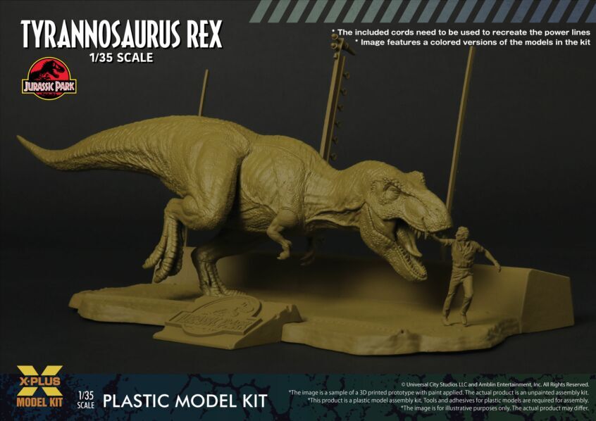 Jurassic Park Tyrannosaurus Rex 1/35 Scale Plastic Model Kit by X-Plus