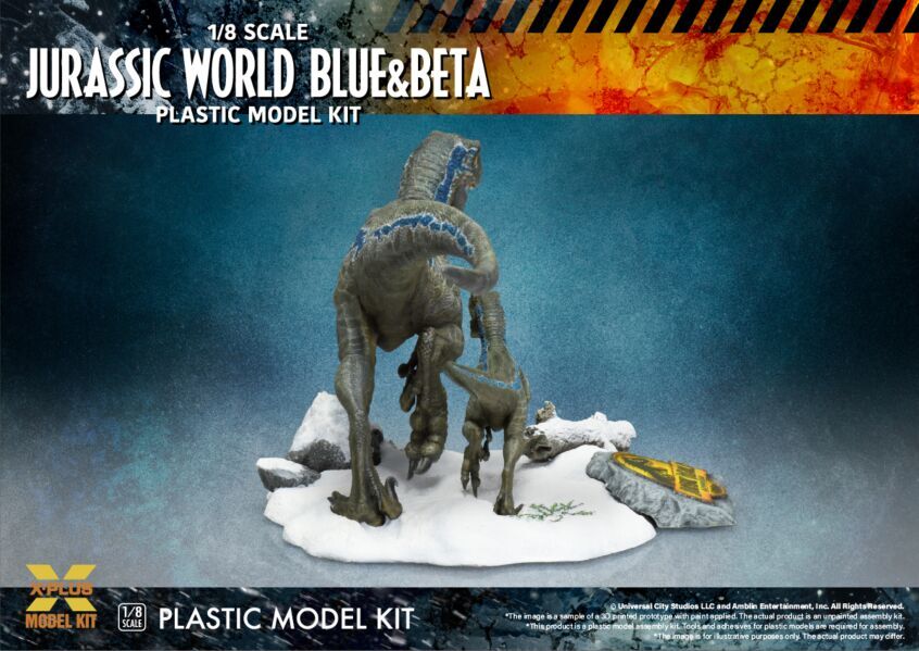 Jurassic World: Dominion Velociraptor BLUE & BETA 1/8 Scale Plastic Model Kit by X-Plus