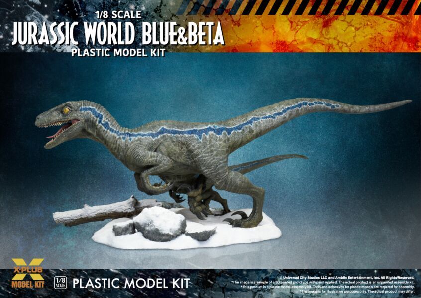 Jurassic World: Dominion Velociraptor BLUE & BETA 1/8 Scale Plastic Model Kit by X-Plus