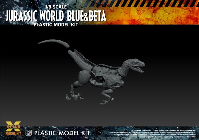 Jurassic World: Dominion Velociraptor BLUE & BETA 1/8 Scale Plastic Model Kit by X-Plus