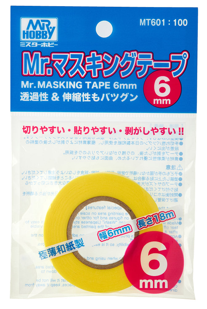 MT601 Mr. Masking Tape 6 mm Masking Tape 6 mm by Mr. Hobby made of Japanese Paper