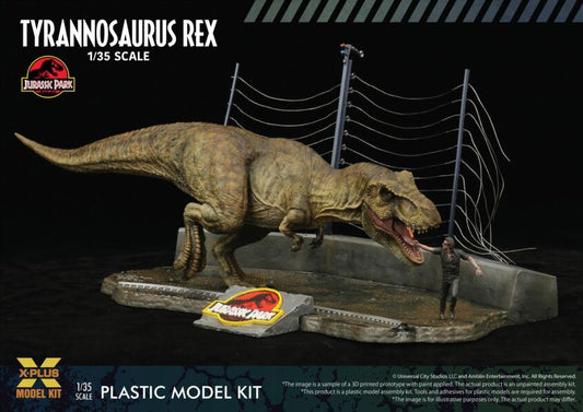 Jurassic Park Tyrannosaurus Rex 1/35 Scale Plastic Model Kit by X-Plus