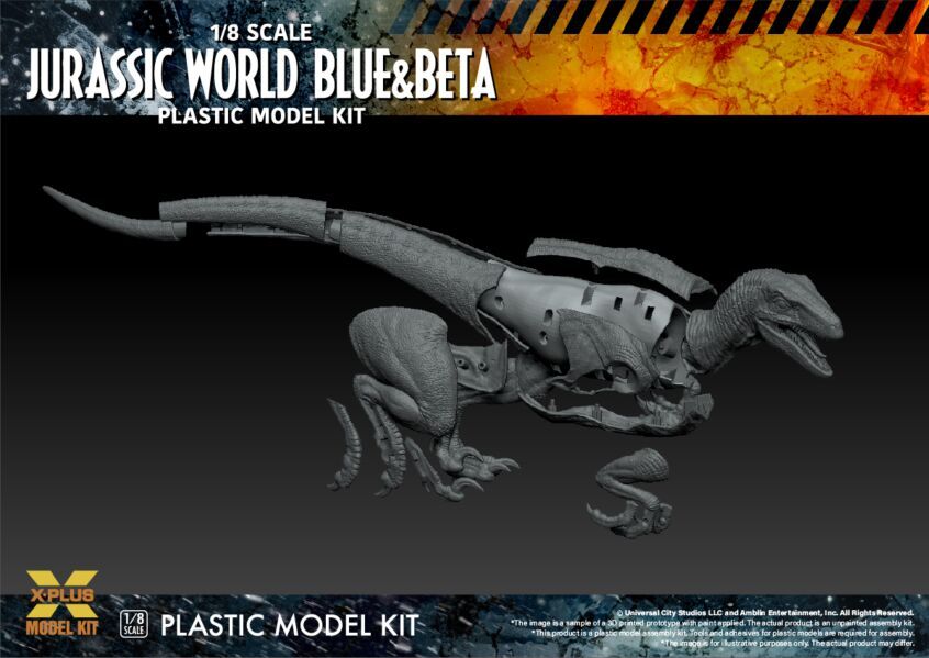 Jurassic World: Dominion Velociraptor BLUE & BETA 1/8 Scale Plastic Model Kit by X-Plus