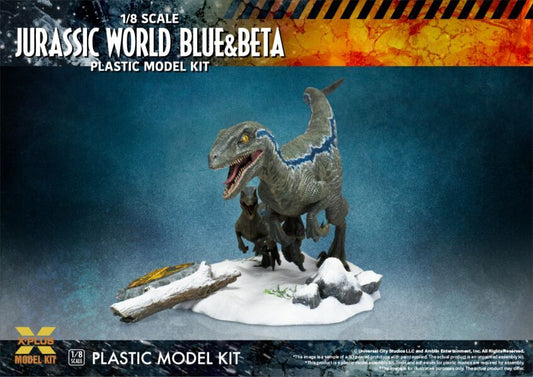 Jurassic World: Dominion Velociraptor BLUE & BETA 1/8 Scale Plastic Model Kit by X-Plus