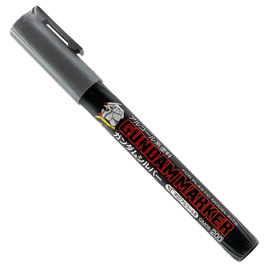 GM05 Gundam Marker Silver Felt-Tip Pen Silver color Chisel Tip by Mr. Hobby