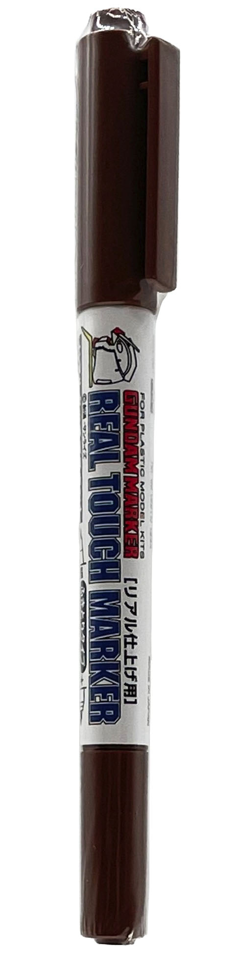 GM407 Real Touch Marker - Real Touch Brown 1 Felt-Tip Pen Brown color Extra Fine Tip and Fine Tip by Mr. Hobby