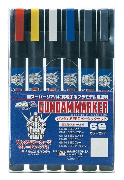GMS109 Gundam Seed Basic Set Felt-Tip Pen Chisel Tip Set of 6 by Mr. Hobby