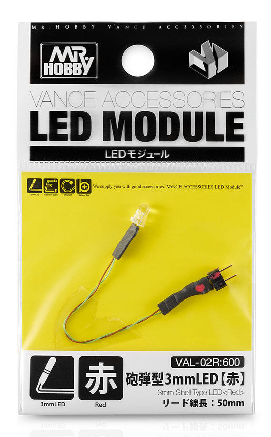 VAL-02R 3 mm Shell Type LED Red LED Module by Mr. Hobby